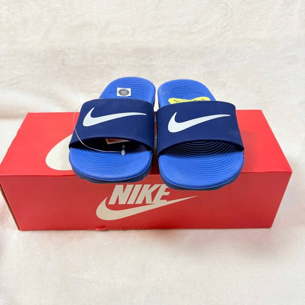 Nike‎ Kawa Slide Kids Sz 13 C Blue Void Sandals 819352-404 New in Box
